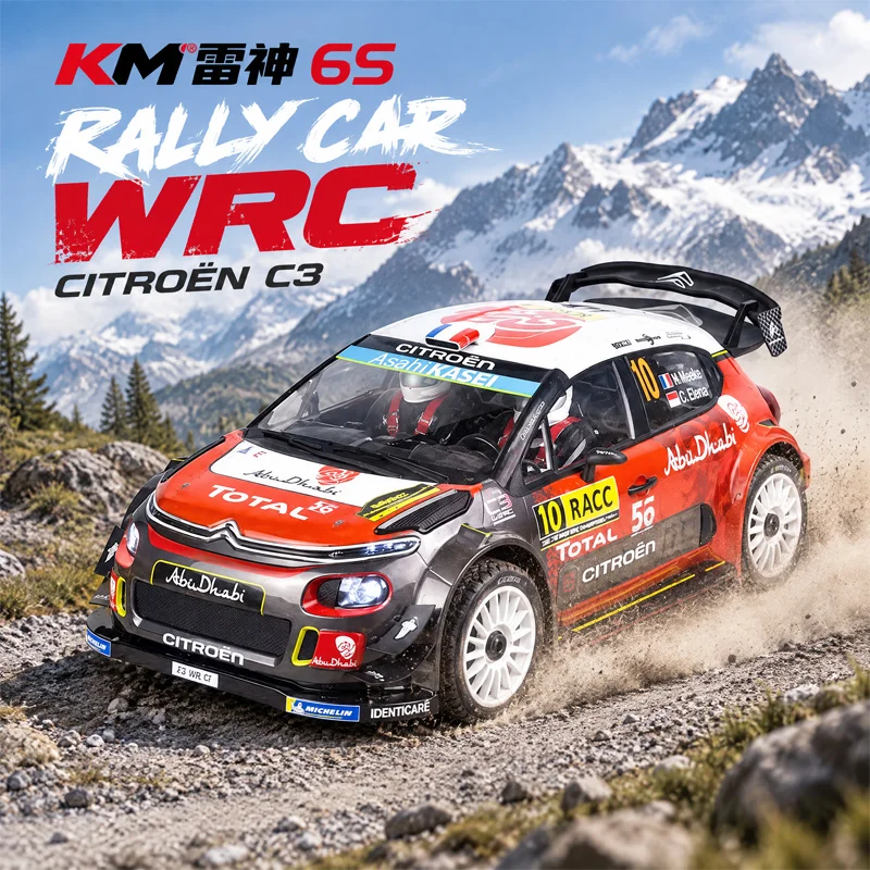 KM 6S WRC Citroen C3 RC Car Remote Control Electric Off Road Model Vehicle With LED Light Set For Rally Racing