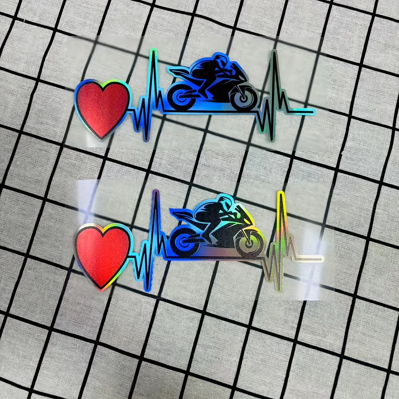 

Heartbeat Motorcycle Sticker Waterproof Durable for Helmet Body Scratch Cover