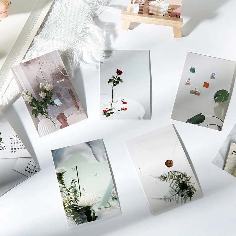 27 Pcs/Set Santorini Island Memories Lomo Card INS Style Flower Landscape Mini Photo Card Message Card Gift Stationery