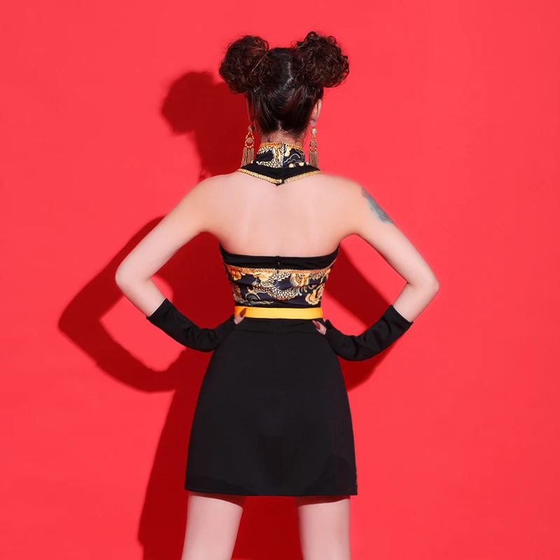 섹시한 모던 댄스 스커트 무대 공연 의상 한국 버전 재즈 댄스 의상 여성 그룹 공연용