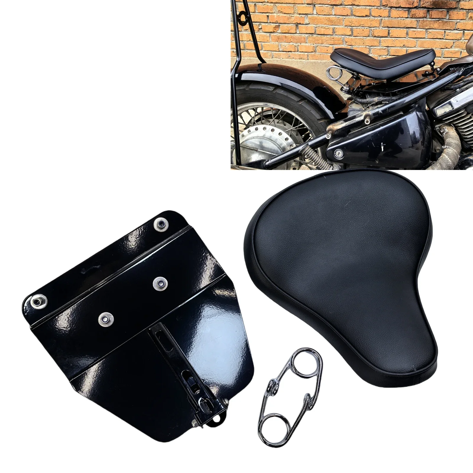 Pop Motorcycle Driver Seat Pillion Spring Cushion Solo Saddle Seat Pad For Kawasaki Vulcan400 800 1995-2003