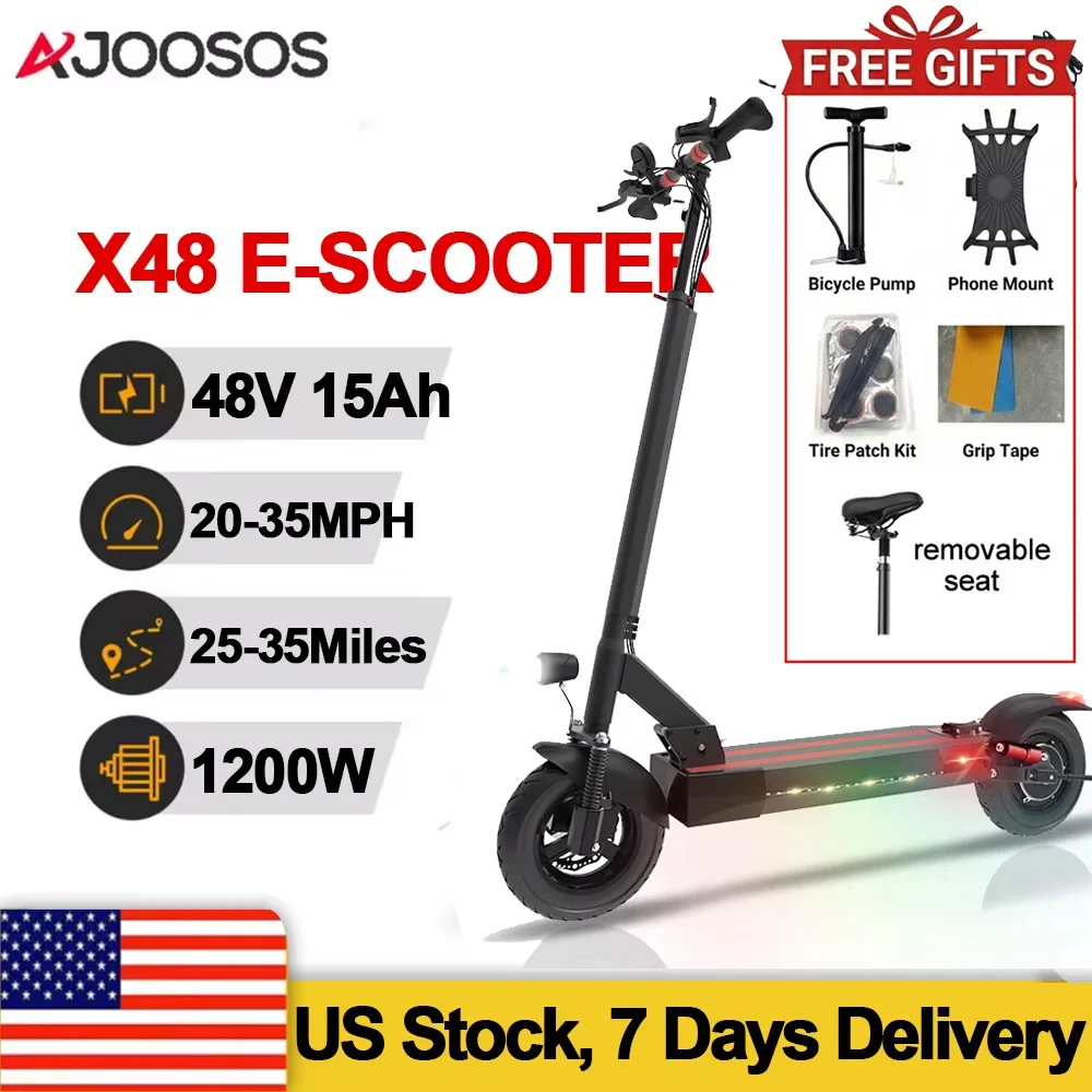 

Складной электрический самокат мощностью 1200 Вт с сиденьем, литиевая батарея 48 В, 15 Ач, до 35 миль, 35 миль в час, быстрый электрический самокат для взрослых с замком