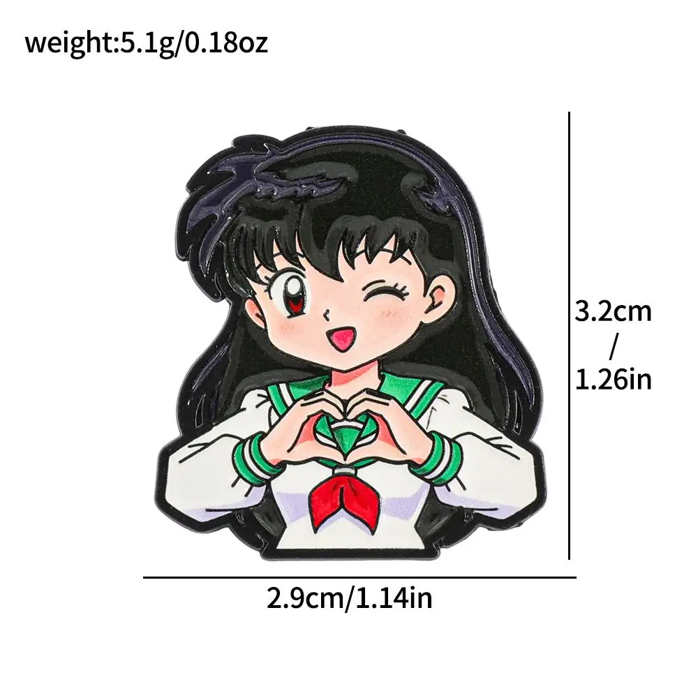 1-5pcs Inuyasha Alloy Badge Cartoon Anime Cute Metal Badge Sesshomaru and Kagome Pin Backpack Accessory Fun Gift for Friends view 4