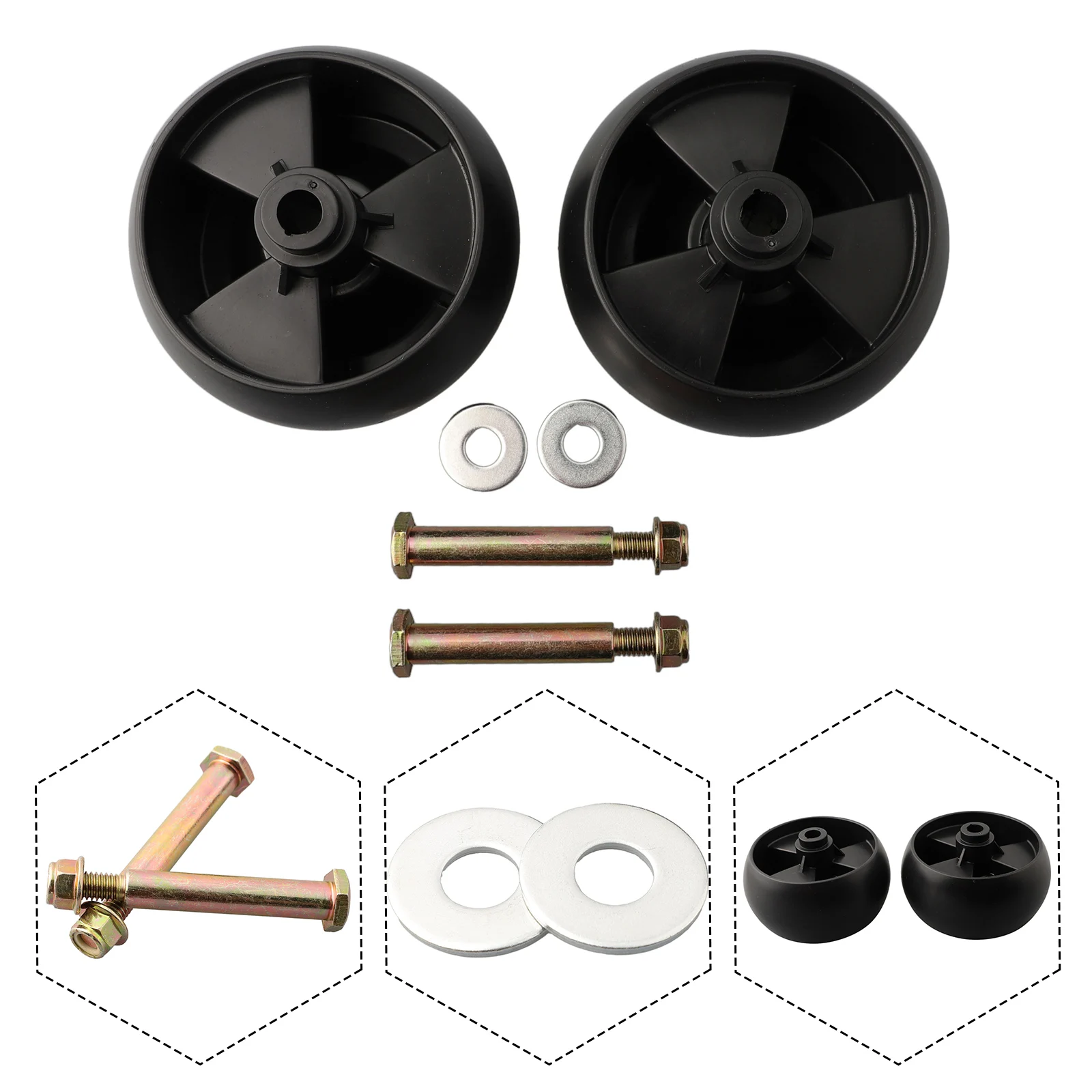 5 Inch Deck Wheels for CADET 13AK11CK712 Suitable for Rover Mowers 73404155 and 17ADCACT058 OEM 734 04155 Pair