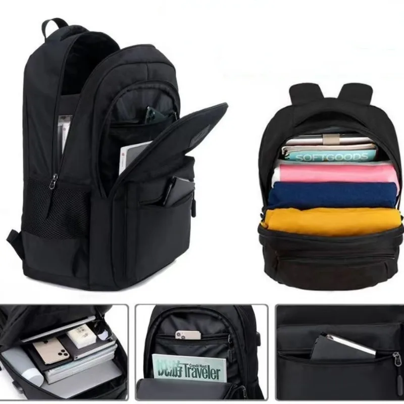 2023 New Solid Color Unisex Large Capacity Schoolbag Travel Multifunctional Backpack