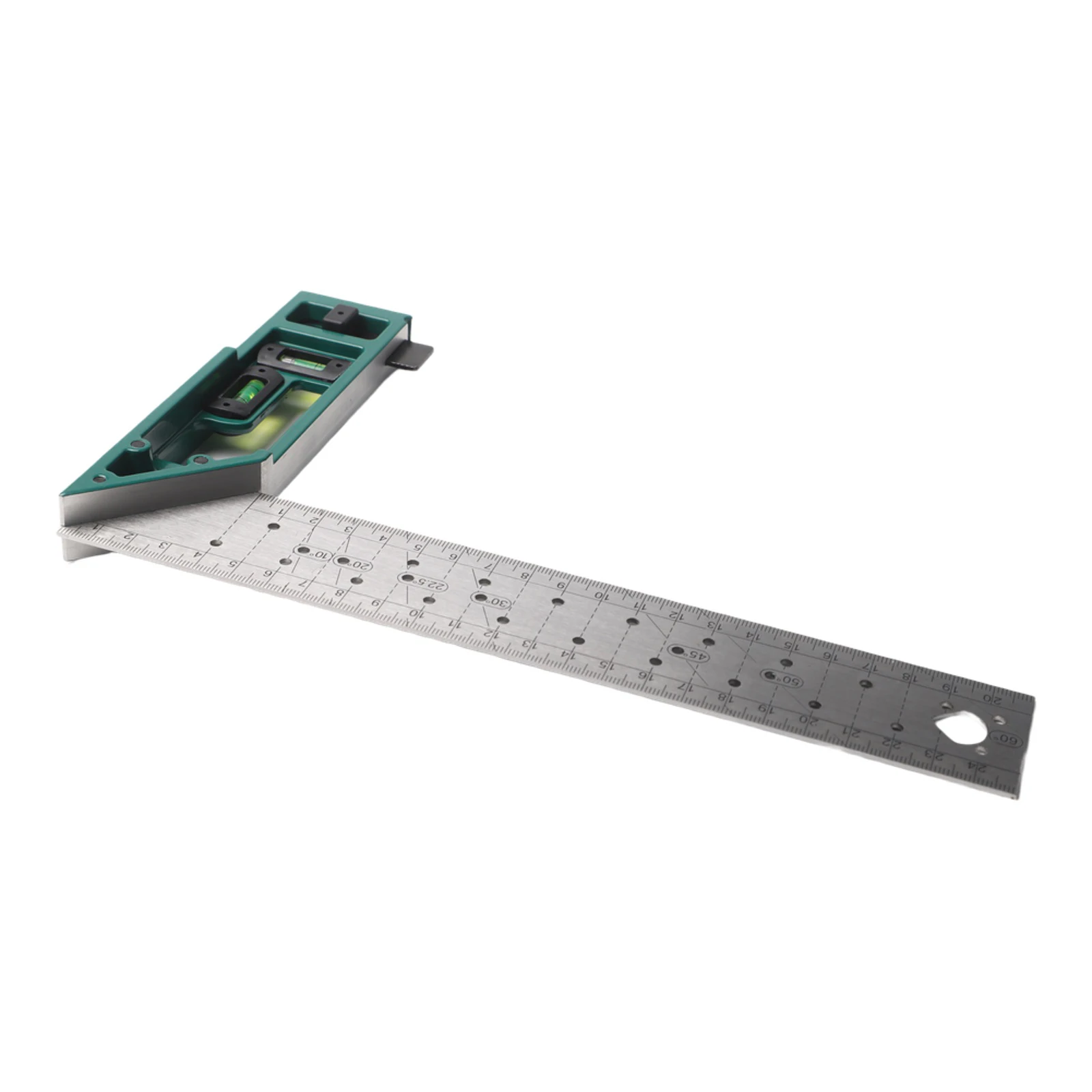 Multi-Angle Right Angle Square Tool with Stainless Steel Material and Integrated Level Bubble for Precise Carpentry Work