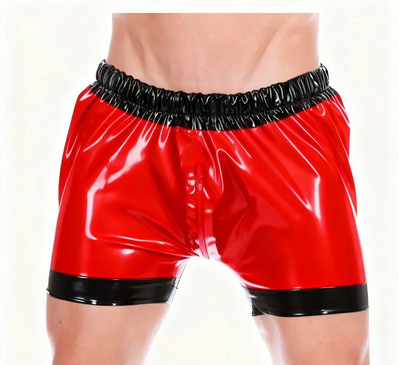 

Latex Rubber Smoke Grey Masquerade Halloween Cosplay Party shorts pants Suit