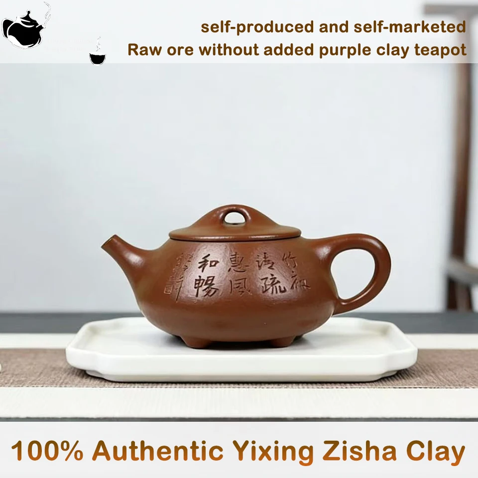 

100% Authentic Yixing Zisha Clay Chinese Traditional HandmadeYixing Purple Sand Tea Pot Elegant Tea Maker for Home, Office, Gift