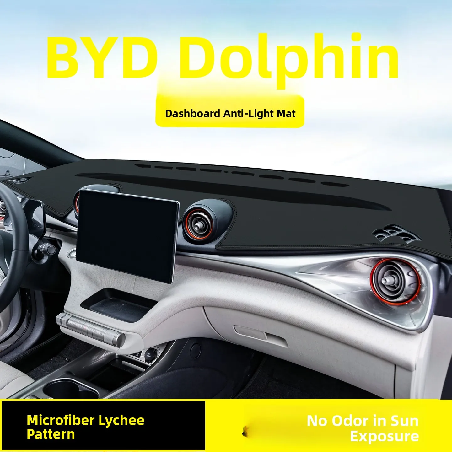 Dolphin Dashboard Mat Car Interior Decoration Heat Insulation Pad Sun Protection Skin Leather Material Center Console Cover