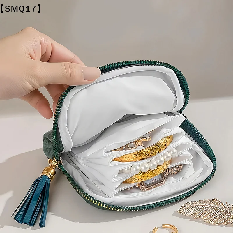 Exquisite Jewelry Storage Bag With Tassel Pendant Ring Zipper Jewelry Bag Large Capacity Crystal Bracelet Storage PouchSMQ