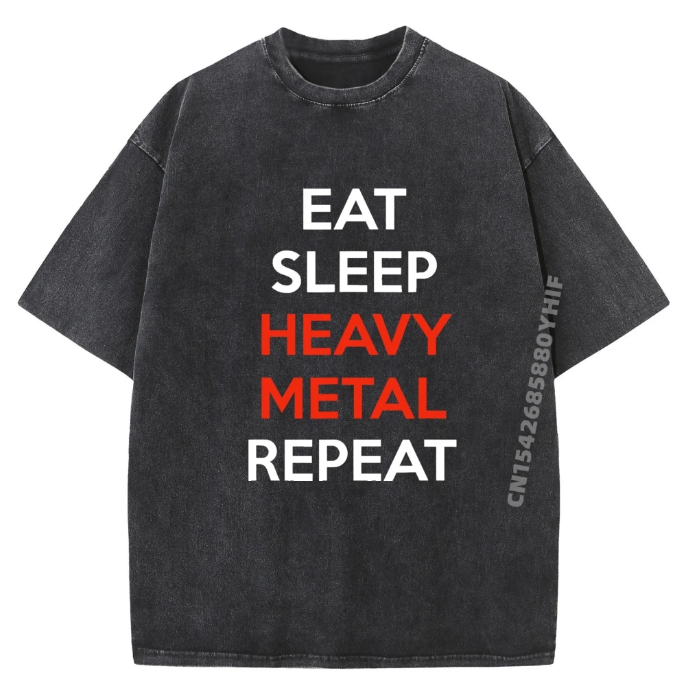 

Eat Sleep Repeat Graphic T Shirts 100% Cotton Breathable T-Shirt Vintage Washed T Shirt For Men Classic Tops