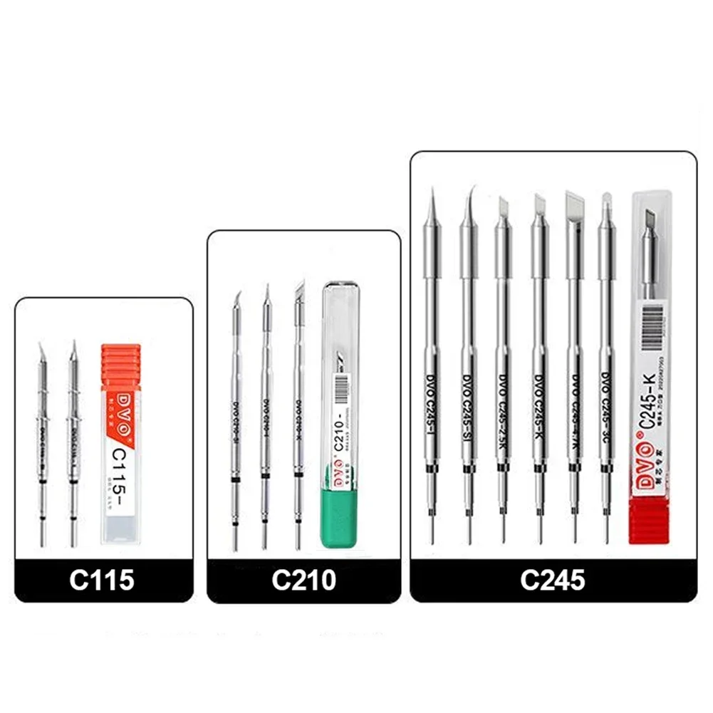 Ujung besi Solder C210 C245 C115 inti pemanas bebas timbal kompatibel JBC Sugon Aifen Aixun stasiun Solder pegangan besi Solder