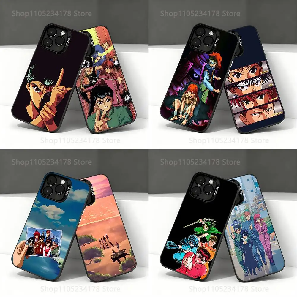 

Comics Y-Yu H-HakushoS Phone Case For iPhone 17,16,15,14,13,12,11,Pro,Max,Plus,E,Air,Mini Black Tpu IMD Cover
