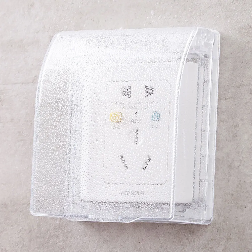 

2pcs Waterproof Socket Cover Outlet Receptacle Protector Transparent Home Kitchen Bathroom Electrical Accessories Plastic