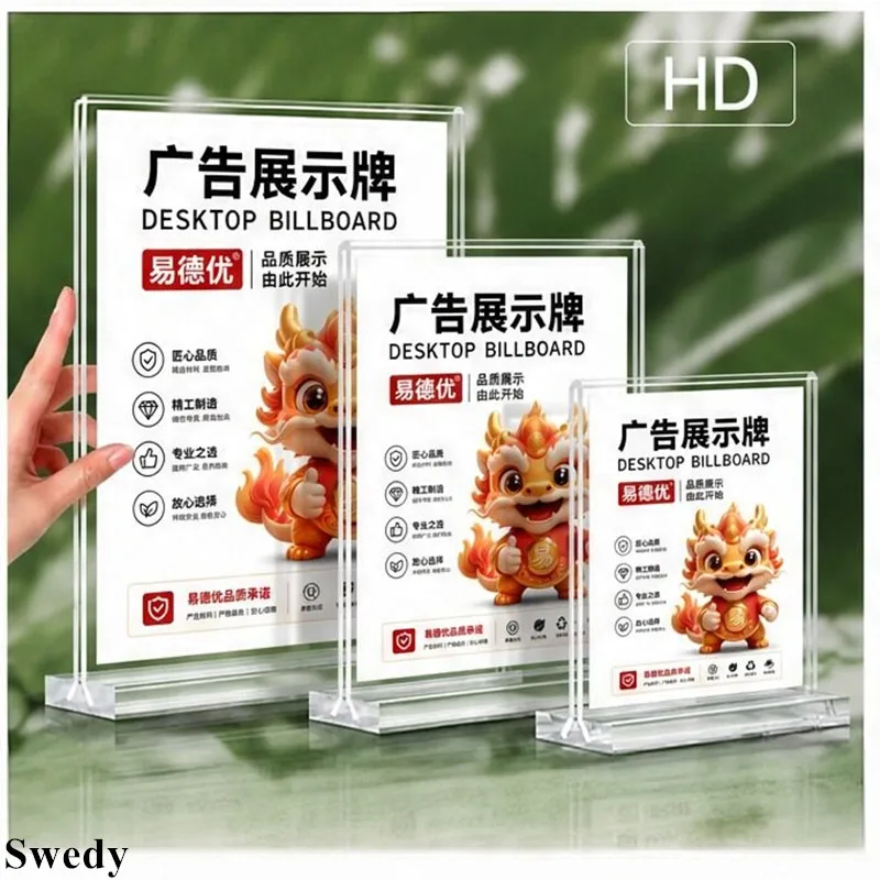 5 Pieces A5 148x210mm Double side Acrylic Menu Sign Holder Display Stand Advertising Poster Label Sign Holder Frame Board