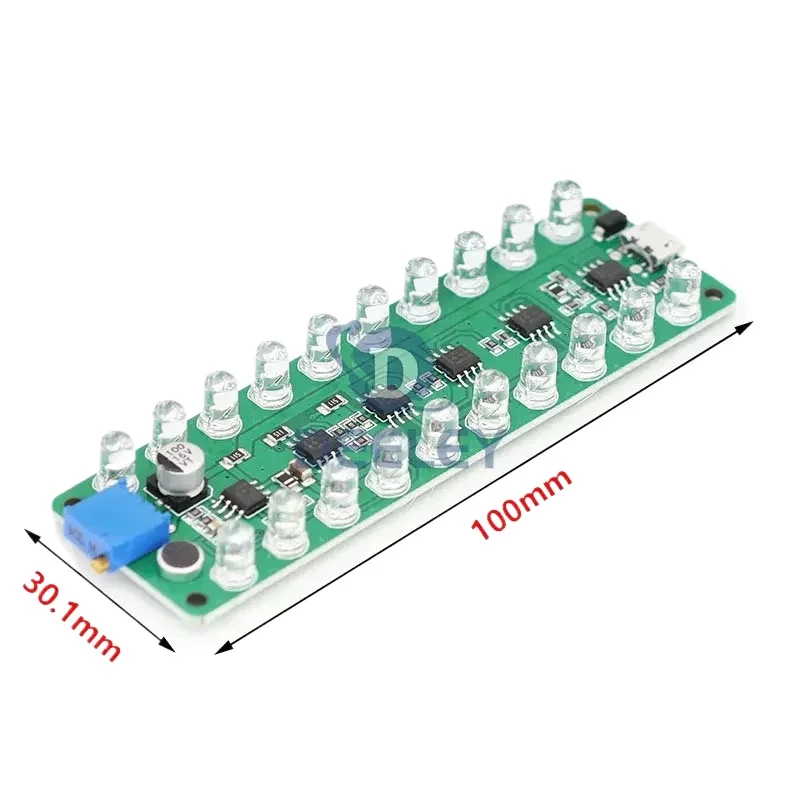 Voice-Controlled Induction Power Amplifier Spectrum Audio Level Meter Module LED