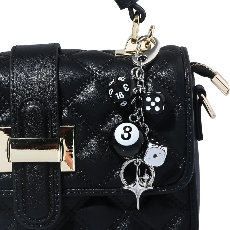 1pc Trendy Pendant Dice Billiards Keychain for Women with Cute Charm, Decorative Accessory for Keys, Bags & Backpacks Gift