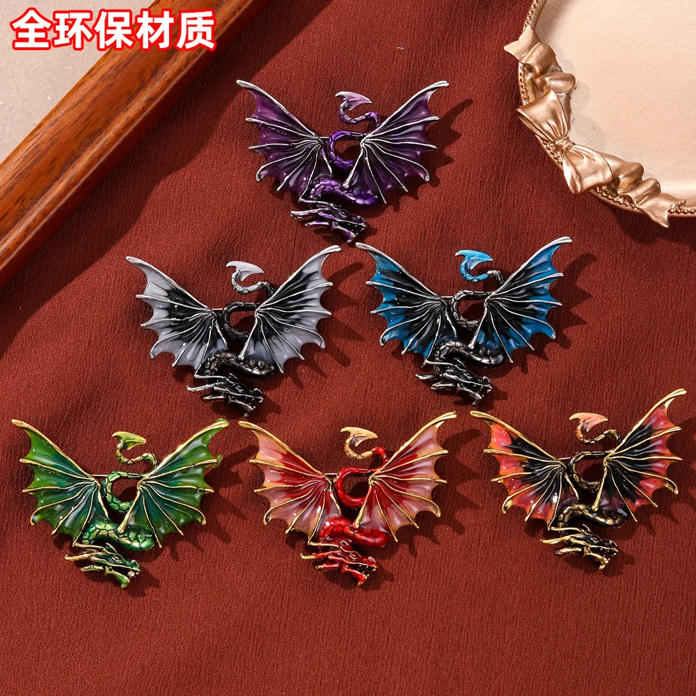 

Enamel Dragon Brooch Pin for European and American Fashion Animal Suit Collar Button, Daily Accessory