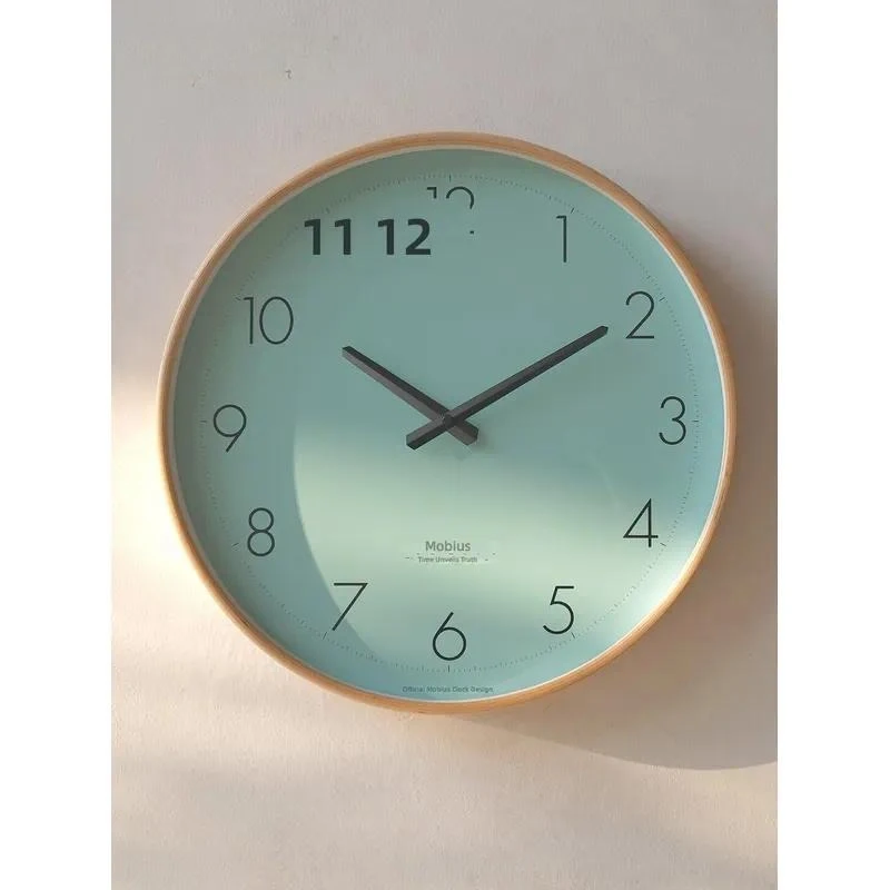 Mobius Silent Wall Clock Modern Mint Green Living Room Household Simple New Design