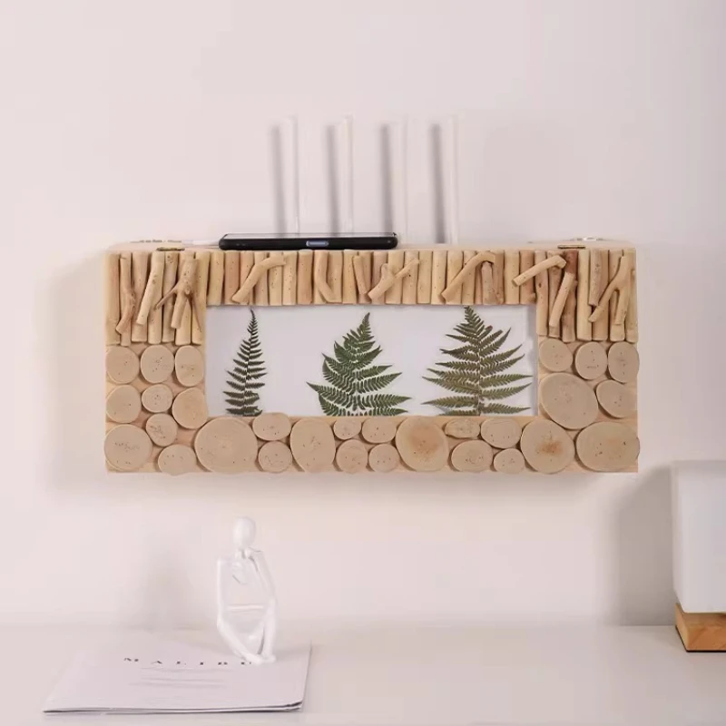 Cable Management Box Wall Mounted Router/Set Top Box Organizer Power Strip Shelf with Hidden Design Storage Solution for Home