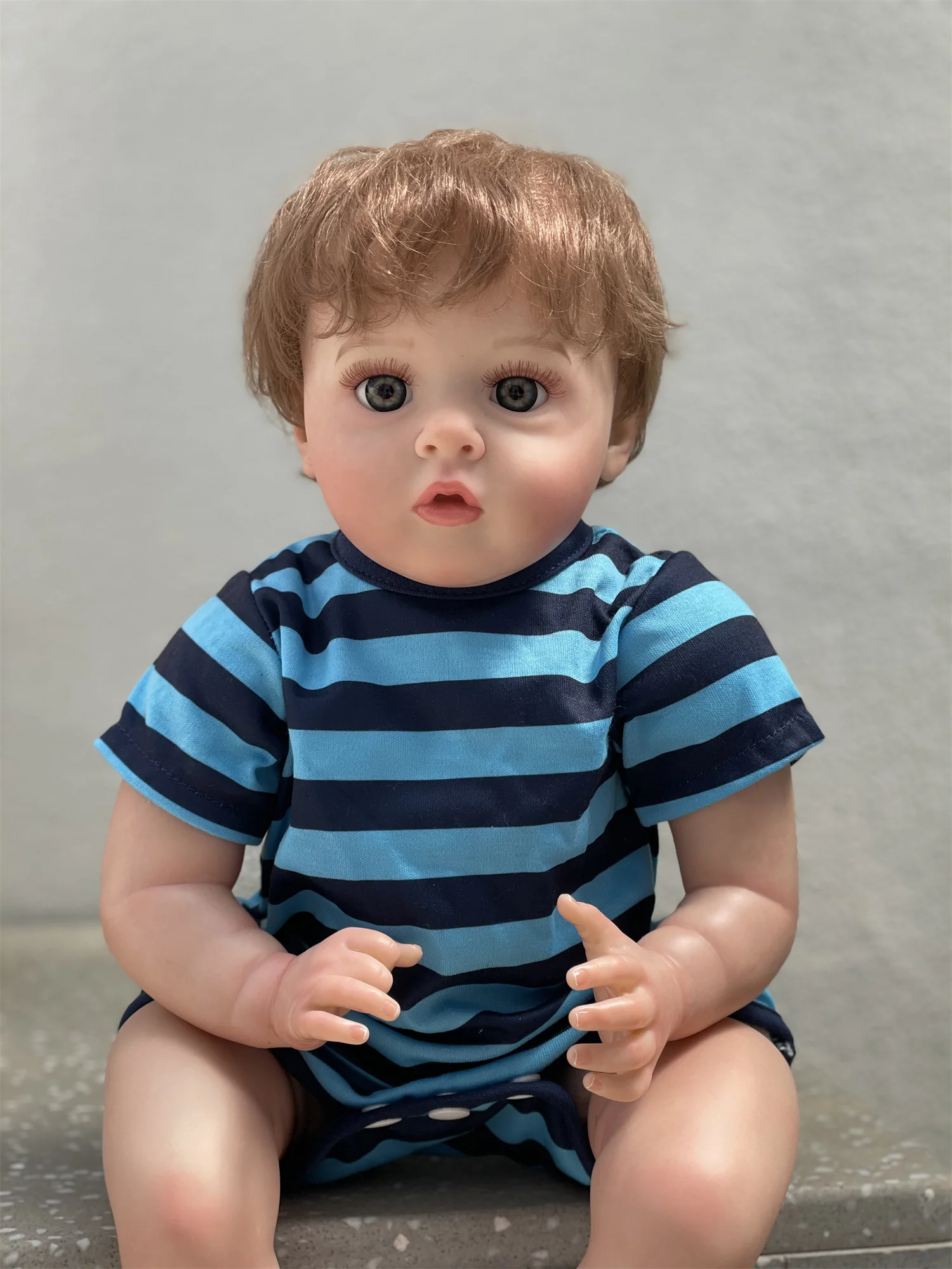 

18-20Inch Open Eyes Bebe Reborn Doll With Soft Cloth Body 3D Painted Skin and Handmade Rooted Hair Lifelike Muñeca Reborn