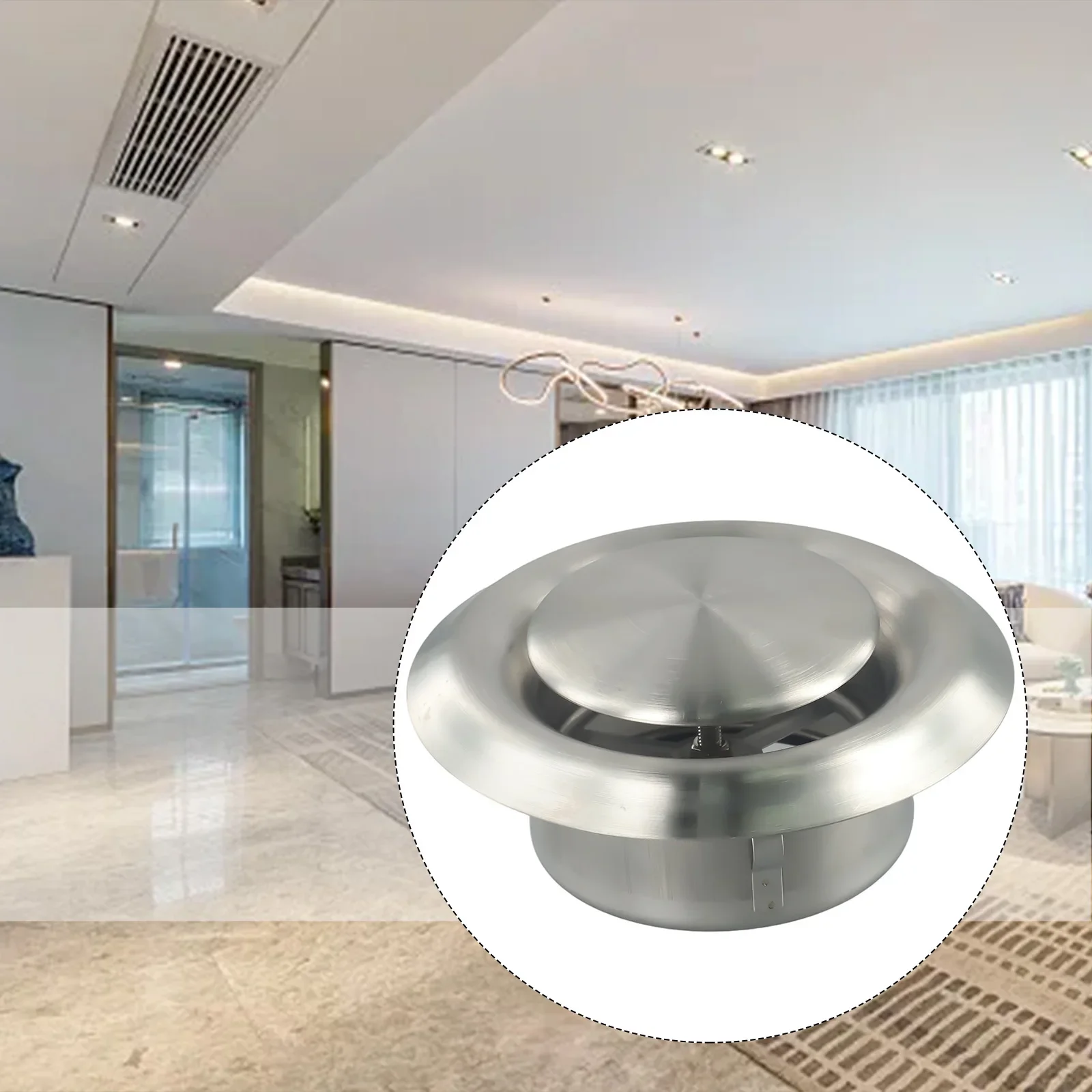 

Ventilation Port Stainless Steel Vent Air Outlet Heaters Metal Cover Outlet Silver 100 125 150mm Air Conditioners