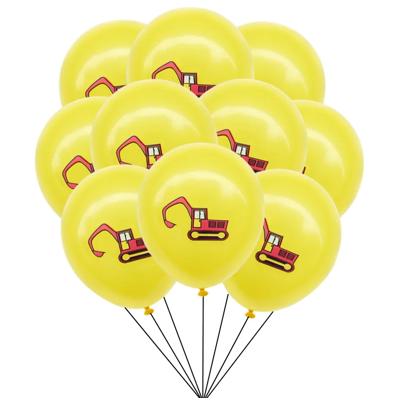 10/30 Stücke Bau Traktor Thema Bagger Latex Ballons Lkw Fahrzeug Baby Dusche Kinder Jungen Geburtstag Party Supplies – Detail 5