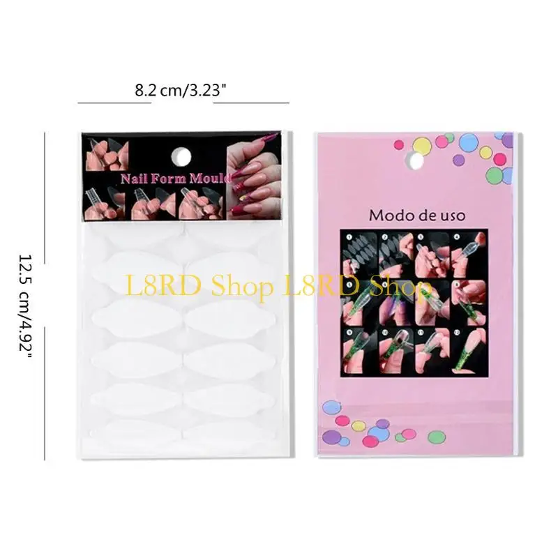 L8rd 24pcs/Bag Nägel Formular Nagelaufkleber Maniküre Acrylvorlagen Nagel