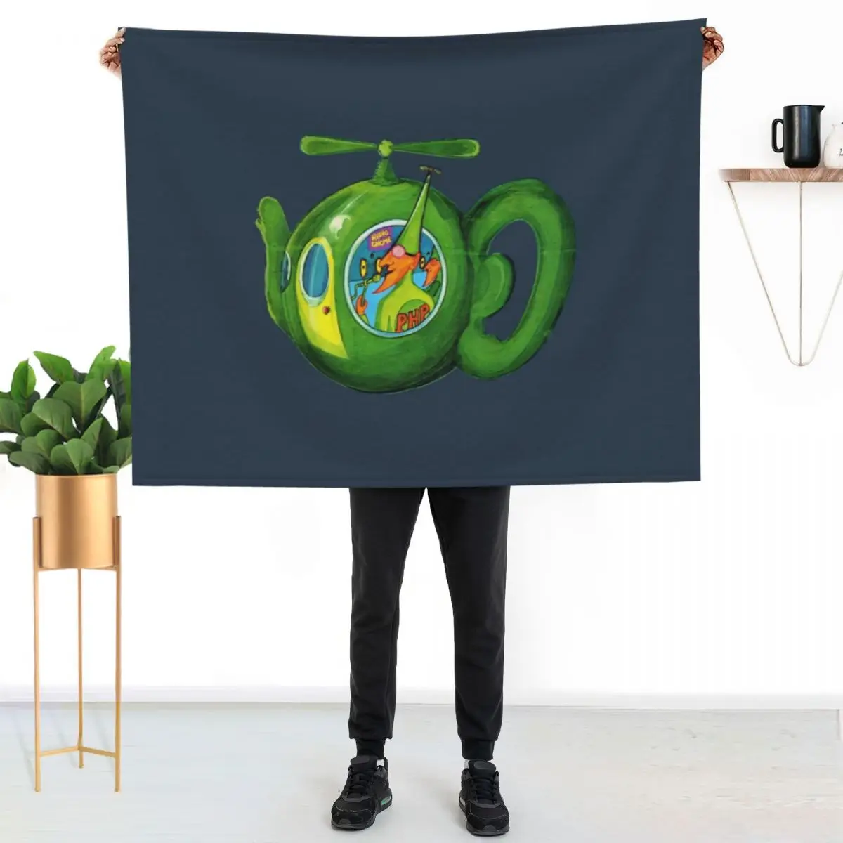 Flying Teapot Throw Blanket Bed linens Blankets Sofas Of Decoration Soft Big funny gift Cute Plaid Heavy Blankets