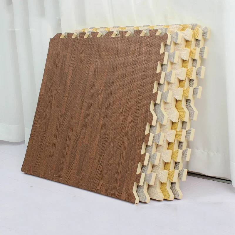 

Play Splicing Bedroom Thicken Soft Modern Floor Kids Rug Living Room Crawling Carpet Textile New Wood Grain Puzzle Mat Baby Foam