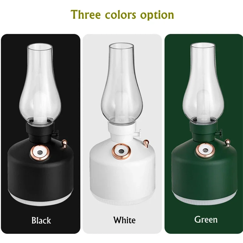 2021 New Flame Air Humidifier Wireless Aroma Diffuser USB Rechargeable Essential Oil 7 Color Lights Cool Mist cosy Christmas Gif