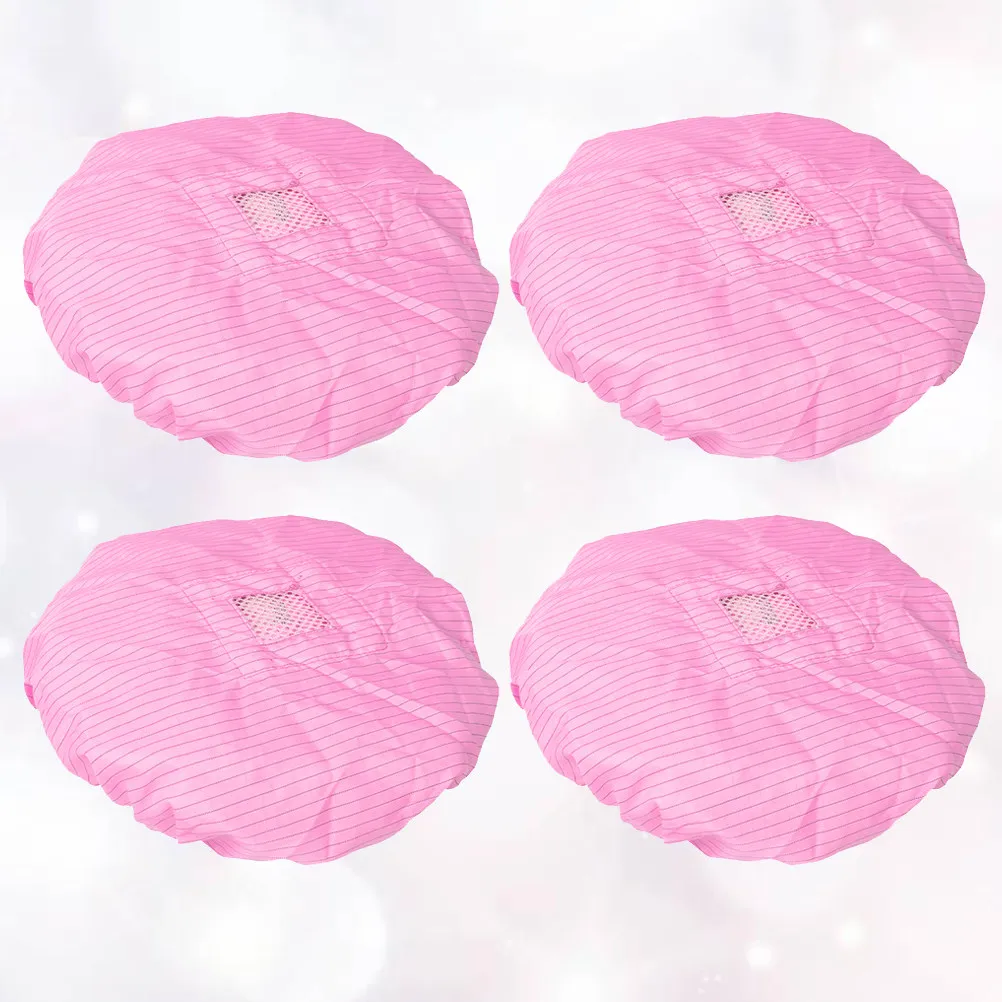 4 pcs Anti-Static Chef Hat Breathable Polyester Reusable Workshop Cap For Electronics Food Factory Work Adults Working Cap view 6
