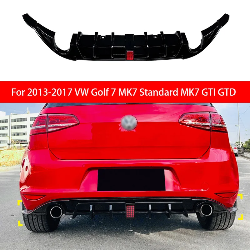 

For VW Golf 7 MK7 Standard/GTI/GTD Diffusore Mento Spoiler con Luci Accessori Corpo Kit Tuning Car Paraurti Posteriore Labbro