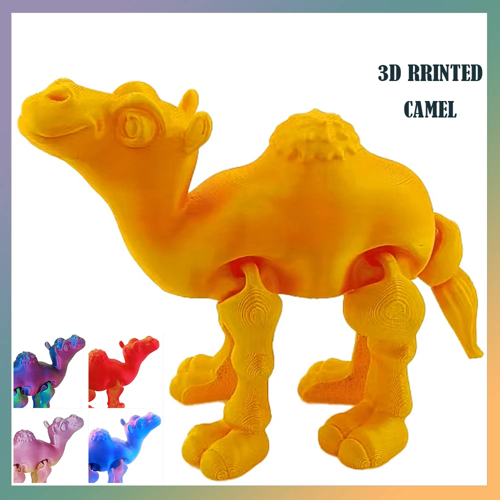 3D Printed Toys Model Camel Multi-joint Movable Alpaca Animal Figures Ornament Decorative Desktop Creativity Novelty Kids Gifts