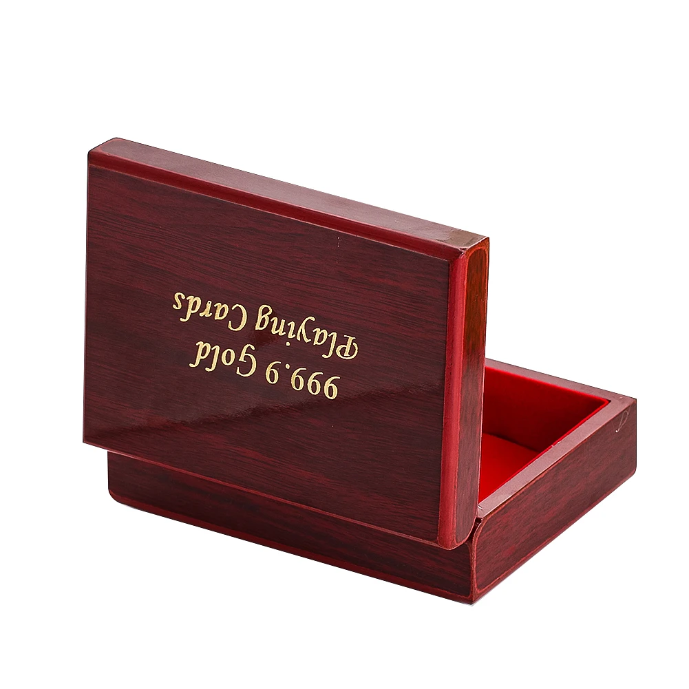 Gold Foil Wooden Organizer Game Cards Storage Box Earrings Necklace Ring Portable Jewelry Treasure Chest Box-packed Case