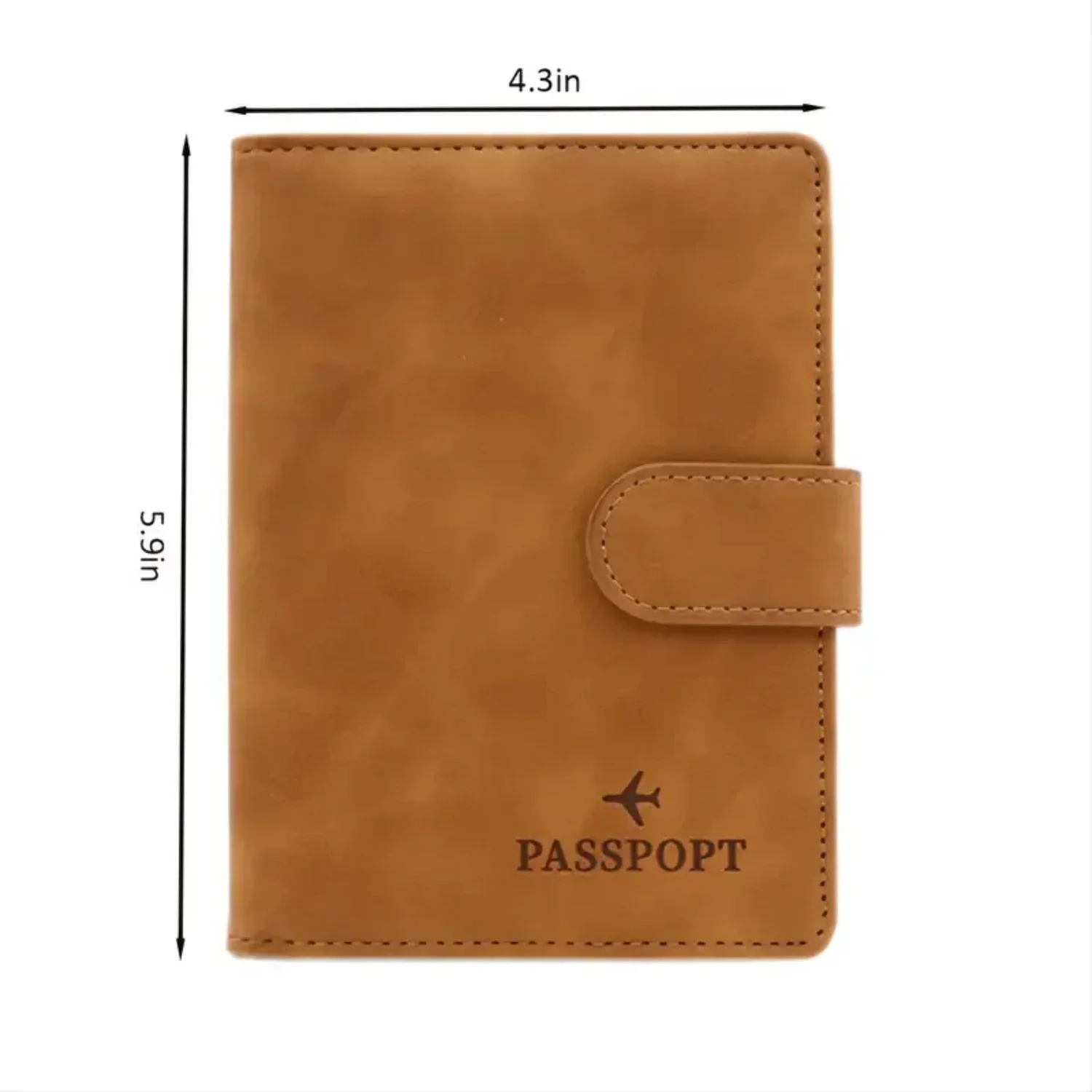 حامل جواز سفر أنيق ومتين من جلد البولي يوريثان مع فتحة بطاقة لقاح مريحة، مجموعة حديثة من محفظة جواز السفر وCov