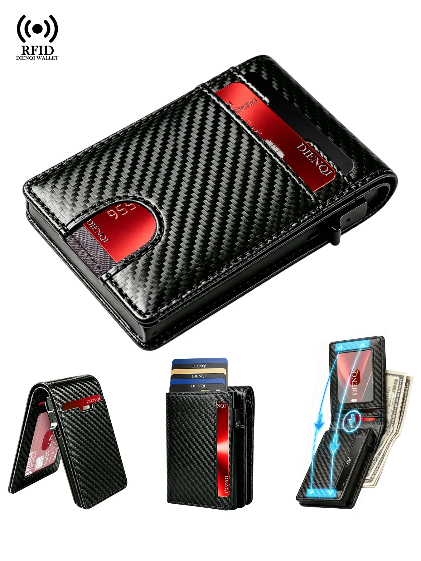Luxury Bags For Men Brands - Luxusmarken-Herrenbrieftaschen RFID-Kreditkartenhalter Taschenbrieftasche Hochwertige Business-Geldbörsen Kohlefaser-Brieftaschen