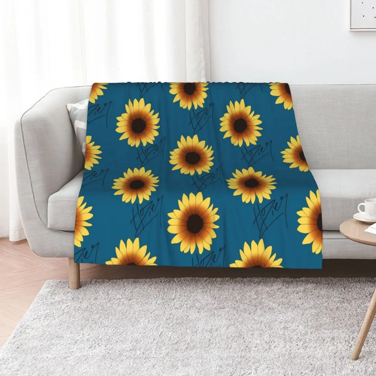 Hozier Signature Sunflower Floral Throw Blanket Multi-Purpose Single Softest For Sofa Thin Soft Big Cute Plaid Blankets
