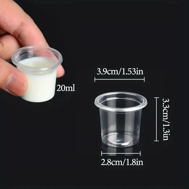 100/300PCS 20ML Disposable Tasting Cups, Tattoo Ink Cups Caps, Pigment Caps Microblading Ink Cups For Tattoo Pigment Ink Tattoo