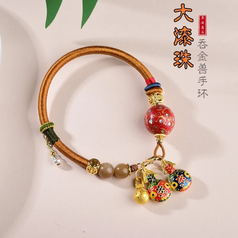 

Новая цепочка на ключицу с лаковыми бусинами в китайском стиле, тканая ручная работа, национальный тренд, легкий роскошный универсальный аксессуар, Золотая ласточка