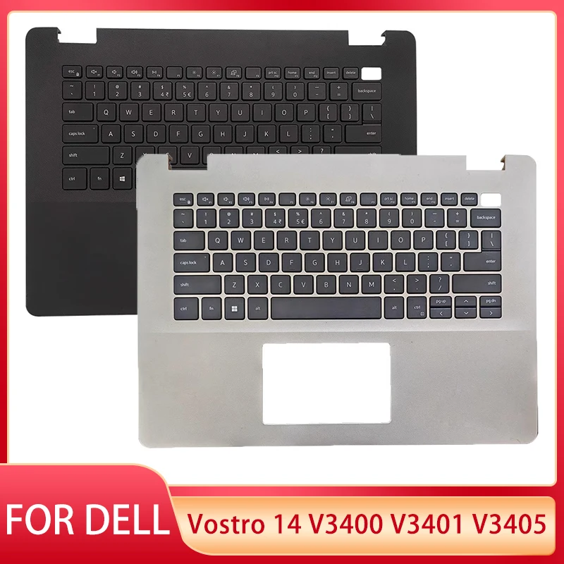 

New For DELL Vostro 14 3400 V3400 3401 V3401 3405 V3405 Laptop US English Keyboard With Palmrest Upper Cover Case