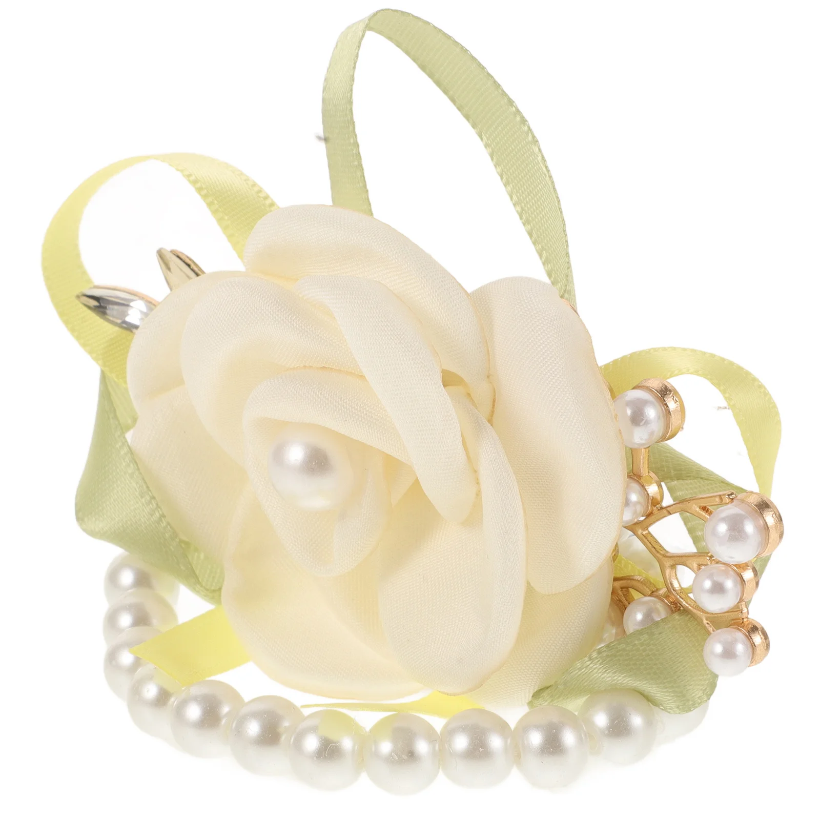 

Corsage Wristlet Bracelet Imitation Pearl Realistic Fake Flower Wedding Bride Bridesmaid Rustic Decor Bridal Accessory