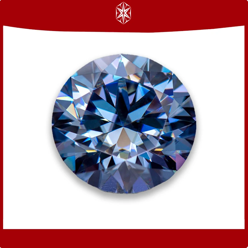 

Moissanite Stone Round Cut Lavender Colour Gemstone Lab Created Diamond Advanced Jewelry Making Materials with GRA Certified