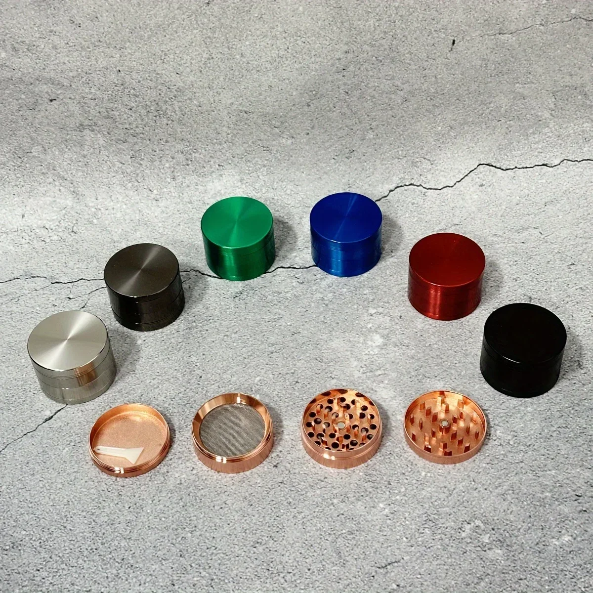 2inch Color Metal Herb Grinder Mill Mortar 4-Layers Grass Cigar Crusher Manual Tobacco Vanilla Grinder Smoking Cigarette Tool