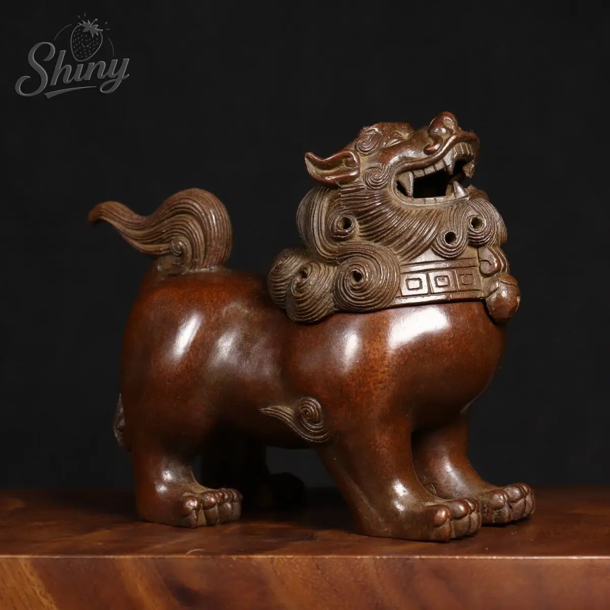 Vintage Copper Design Tibetan Style Bronze Kirin Incense Burner Censer Craft Home Decors Living Yoga Kung Fu Room Ornaments