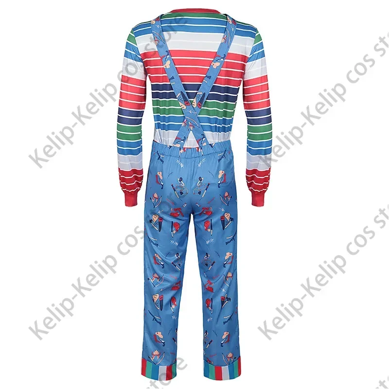 Детский карнавальный костюм Чаки из фильма для детей и взрослых, униформа, топ, комбинезон, наряды, татуировка, наклейка, костюм на Хэллоуин для детей