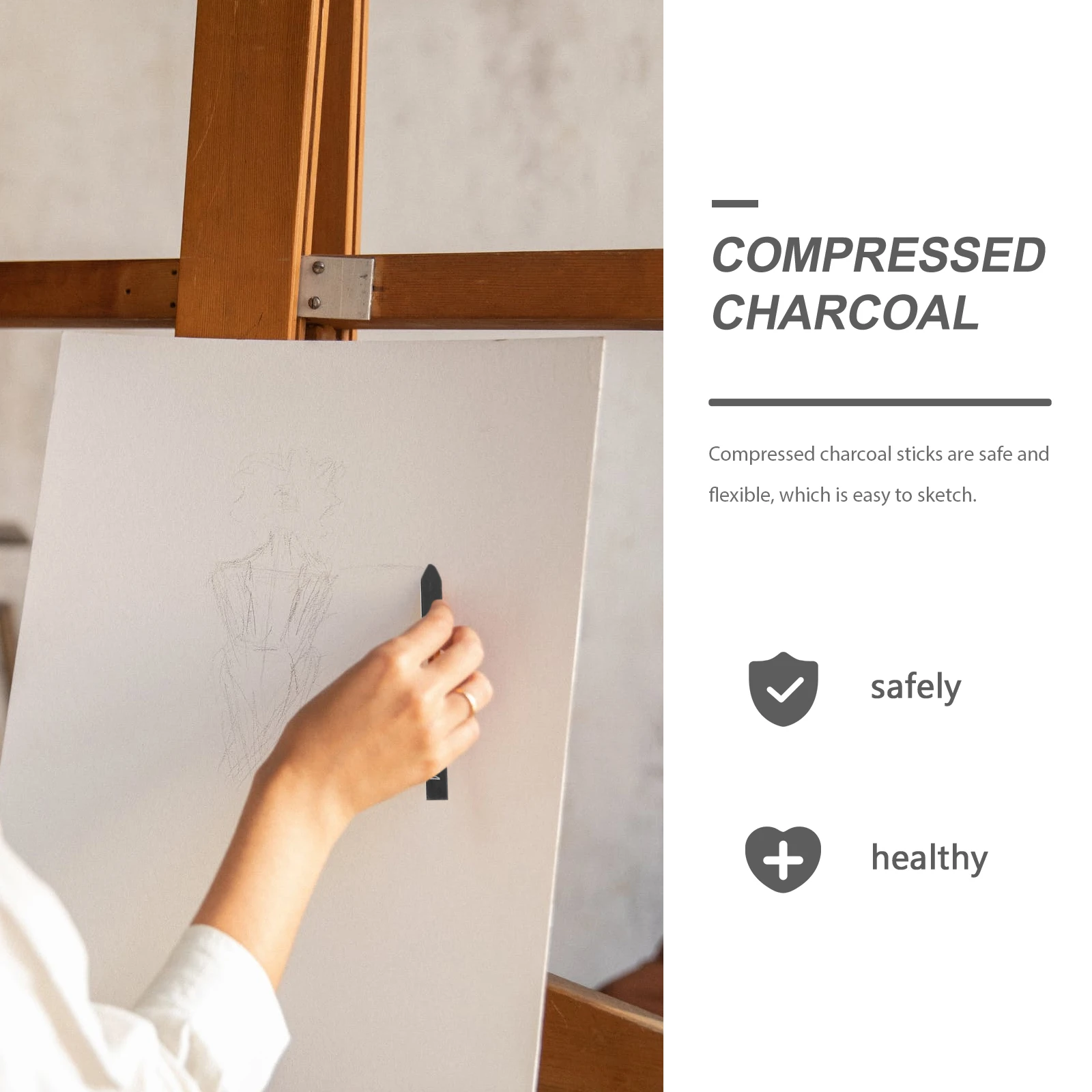 

6Pcs Soft Compressed Charcoal Bars Fine Texture for Detailed Sketching Shading Artwork Drawing Tools Charcoal Sticks