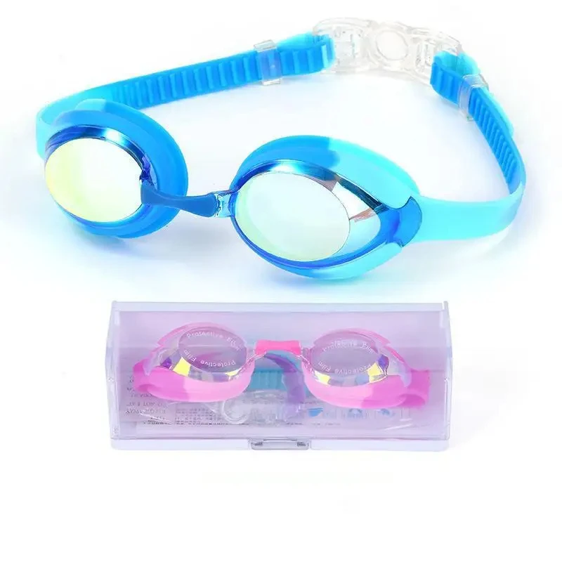 Children\'s Swim Goggles Electroplating High Definition Anti-fog Waterproof Comfortable Block Bright Light Vision Large Goggles