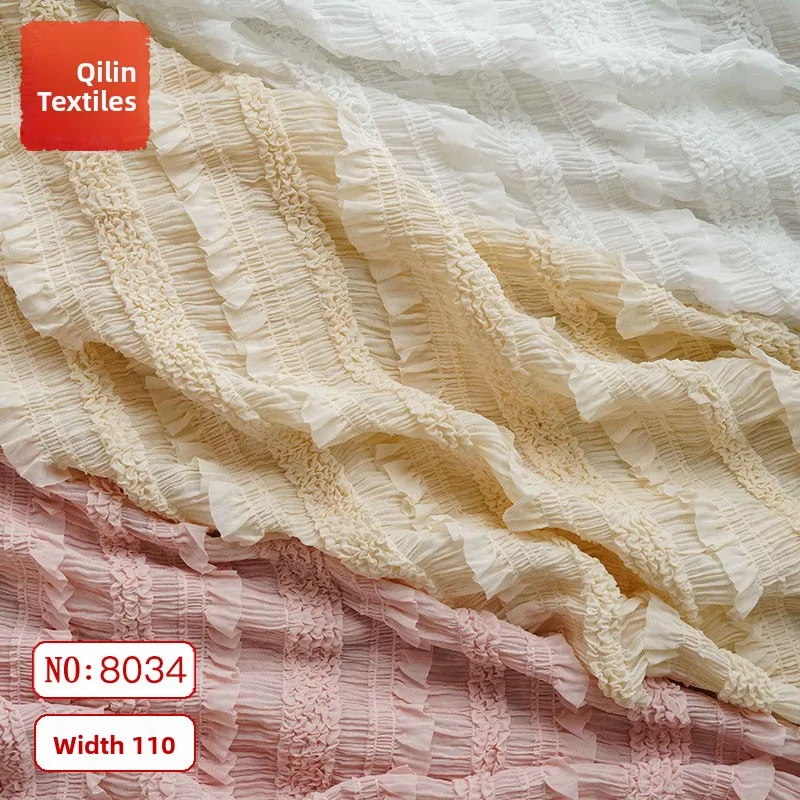 

Летняя эластичная шифоновая ткань для рубашек, разноцветная плиссированная ткань для платьев, тисненая ткань с полосками, декоративная ткань с абстрактным цветочным узором