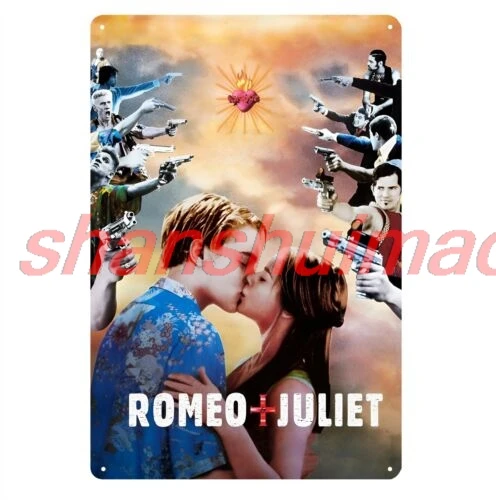 Romeo + Juliet Leonardo Di Caprio Movie Metal Poster Tin Sign 20x30cm Plaque sign